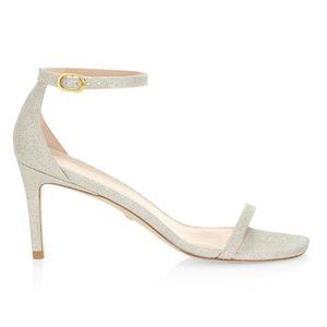 Stuart Weitzman Nudistcurve Glitter High-Heel Sandals